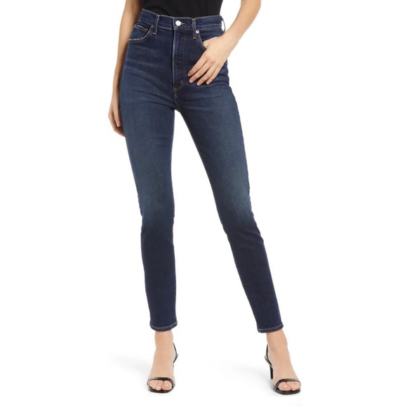 NWOT AGOLDE Pinch Waist Super High Waist Skinny Jeans (stretch) Ovation, Size 28 - Picture 6 of 13